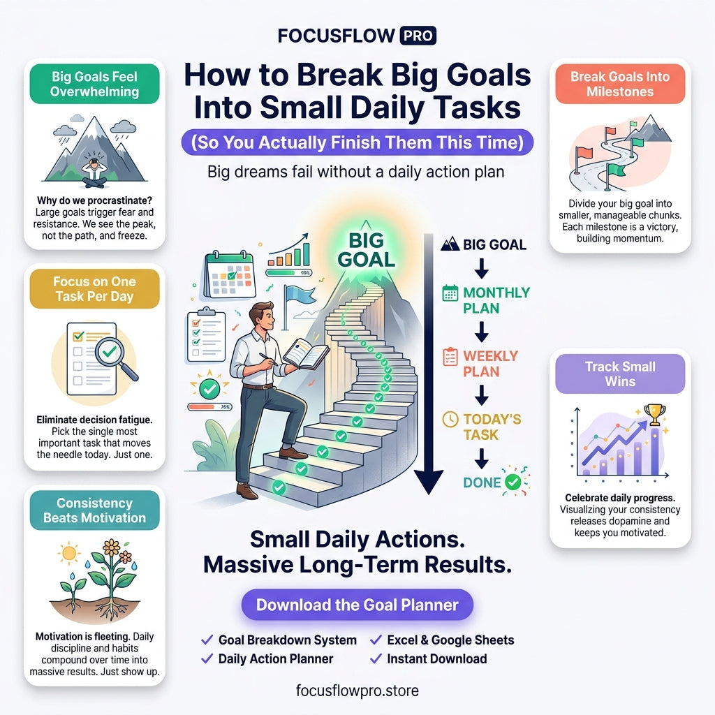 How to Break Big Goals Into Small Daily Tasks (So You Actually Finish Them This Time)